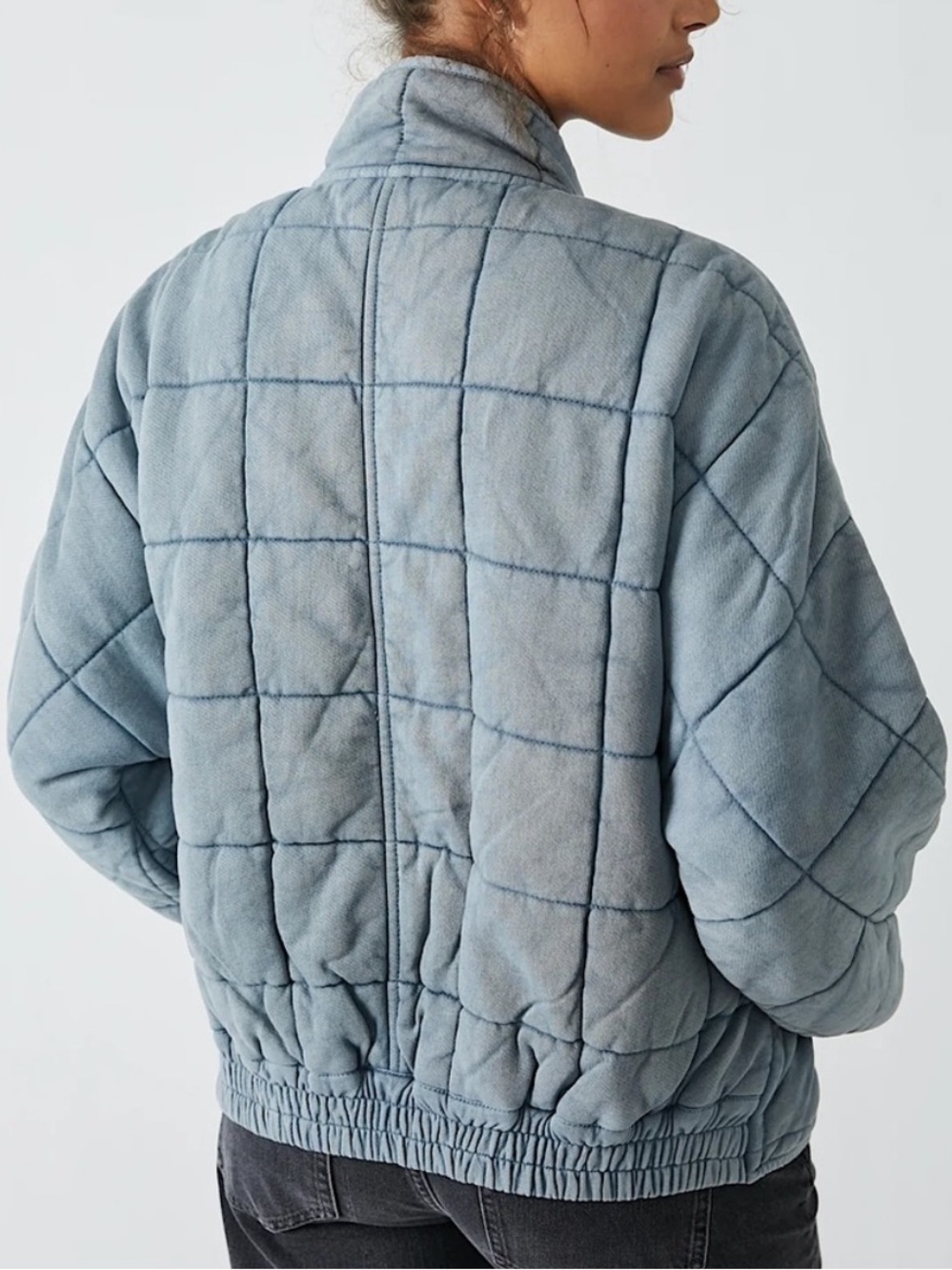 FREE PEOPLE Dolman Quilted Jacket in Silver Lining Size Small - Picture 2 of 10